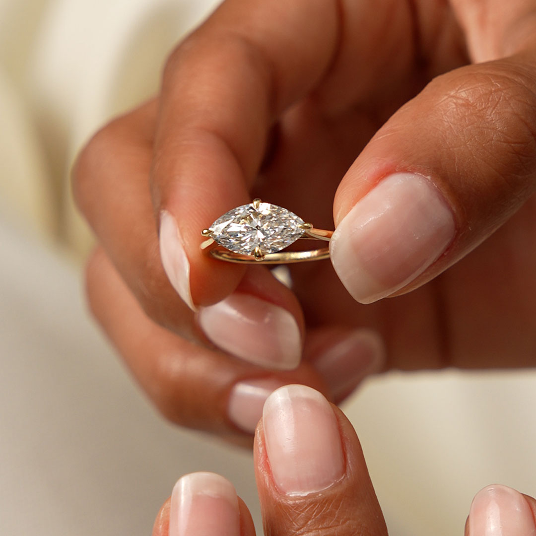 1.50 CTW Marquise Lab Grown Diamond East-West Solitaire Ring – Vanna